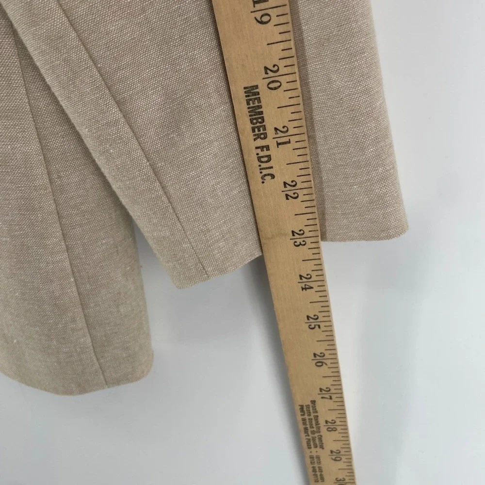 Old Navy Double Breasted‎ Suit Blazer Jacket M Linen Blend Tan NWT Minimalist